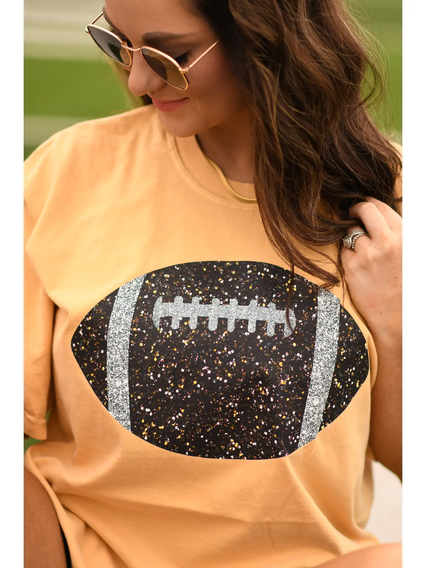 Gold Glitter Football Tee