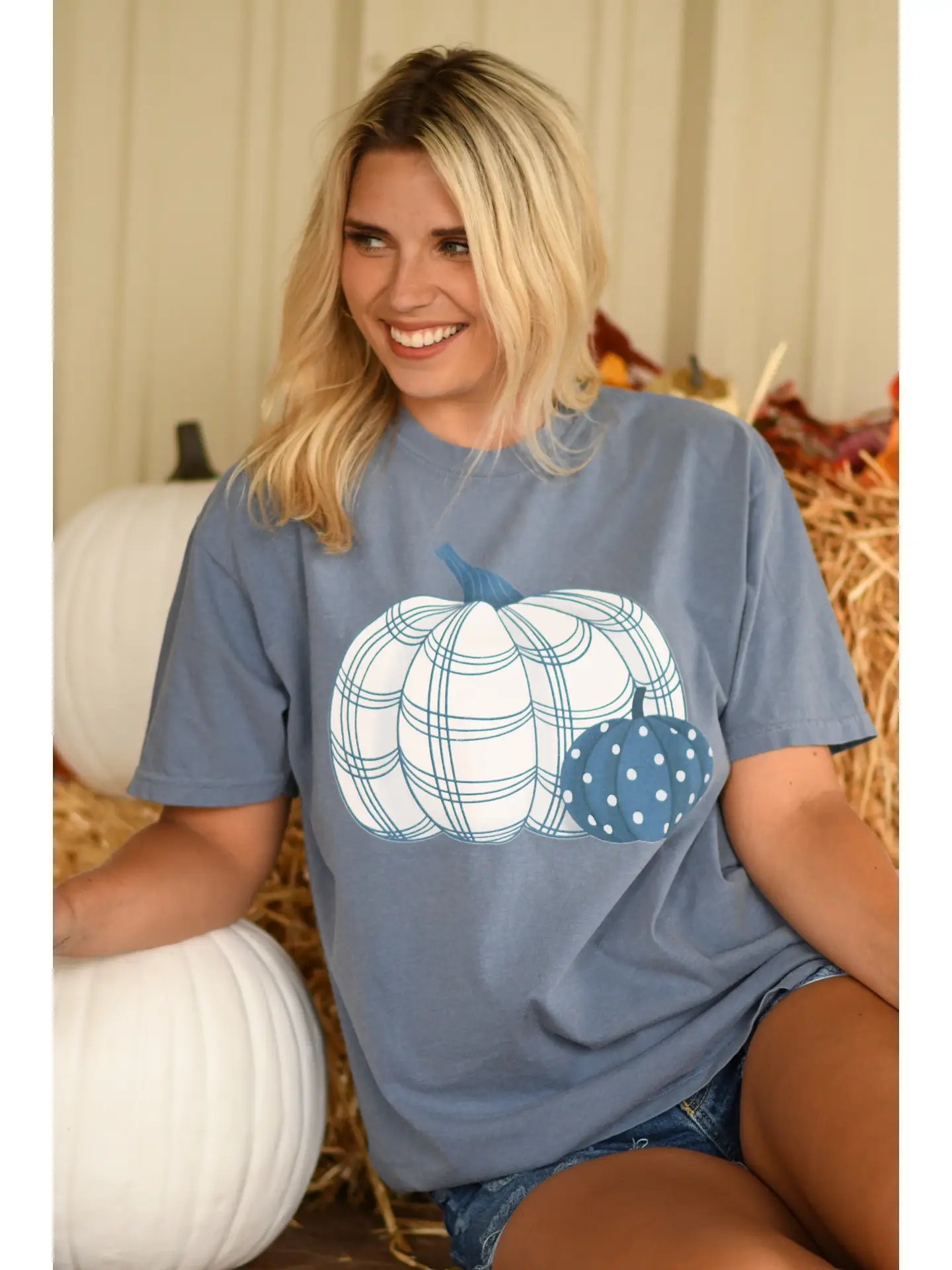 Navy Pumpkins Tee