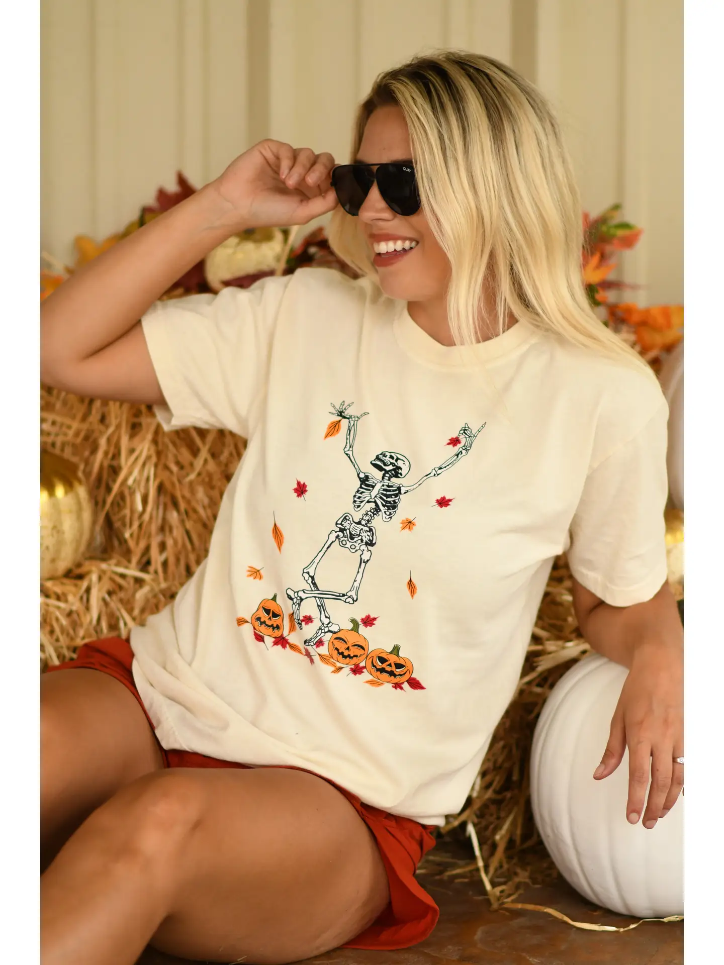 Fall Leaves Skelly Tee/Long Sleeve Tee