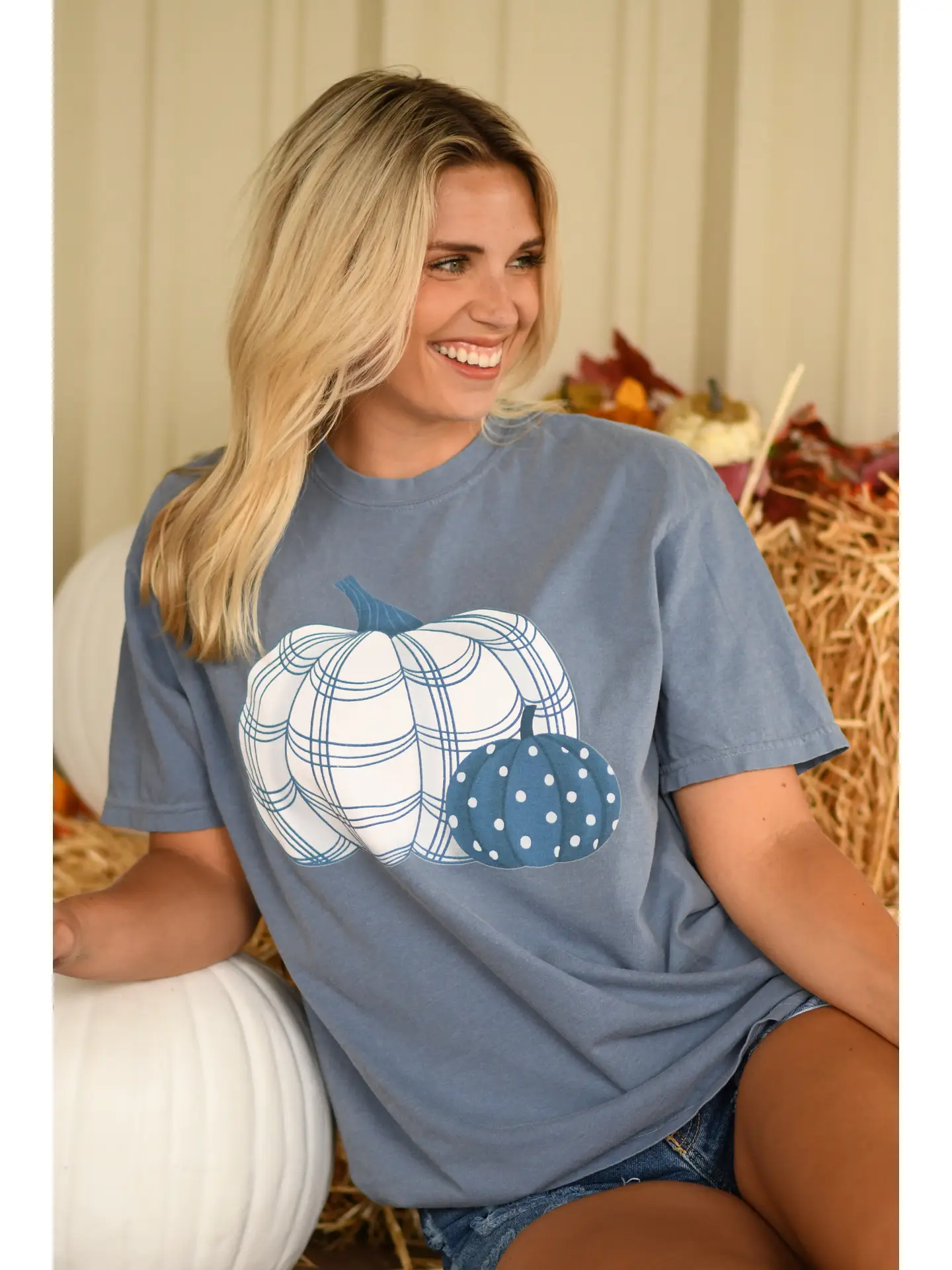 Navy Pumpkins Tee