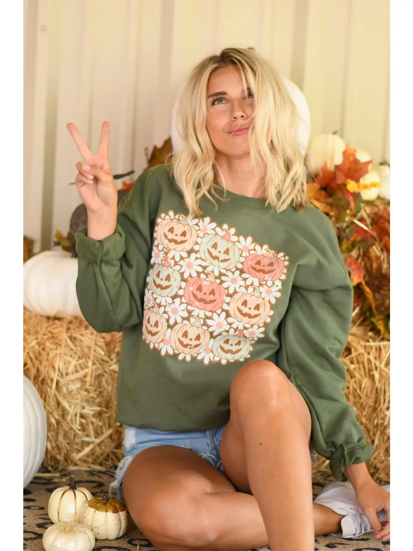 Daisy Jack O Lantern Sweatshirt