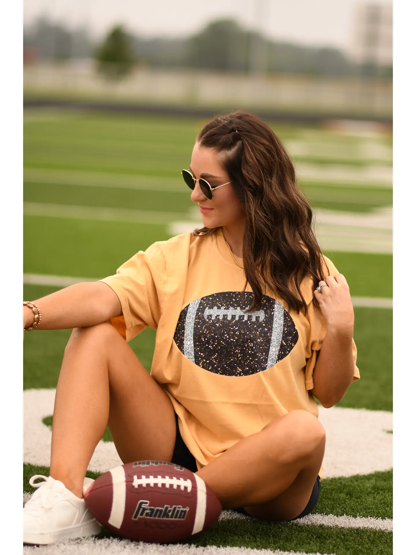 Gold Glitter Football Tee