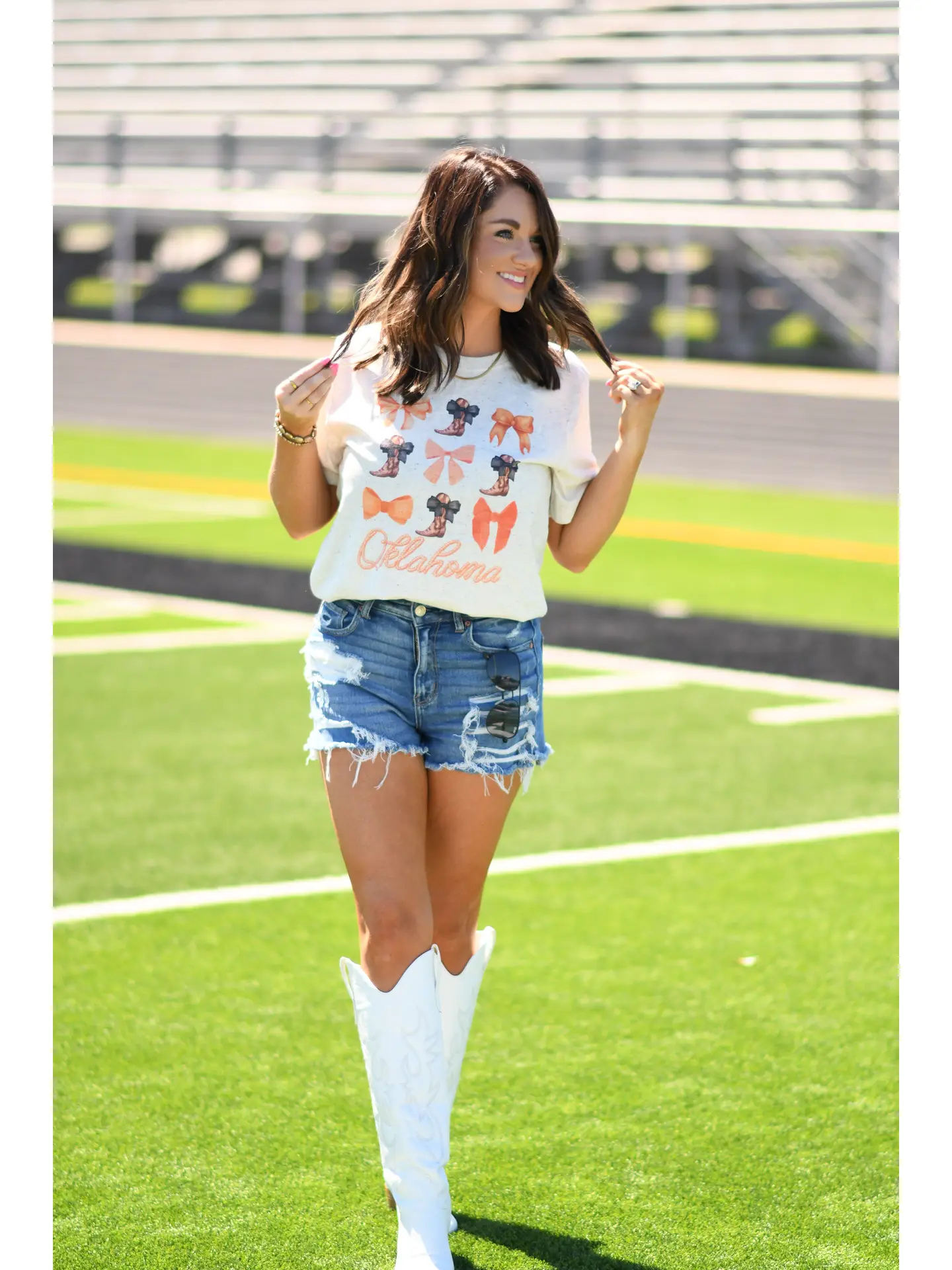 Oklahoma Boots and Bows Orange Tee